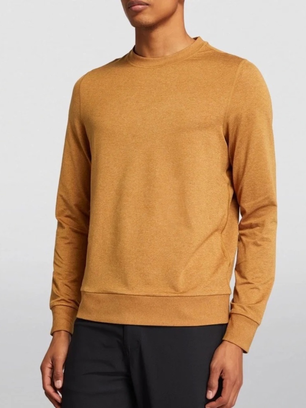 Vuori Pronto Performance Crewneck Sweatshirt Mustard Yellow